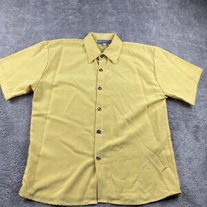 Lavana USA Shirt Buttons Womens 14 Yellow Short Sleeve
